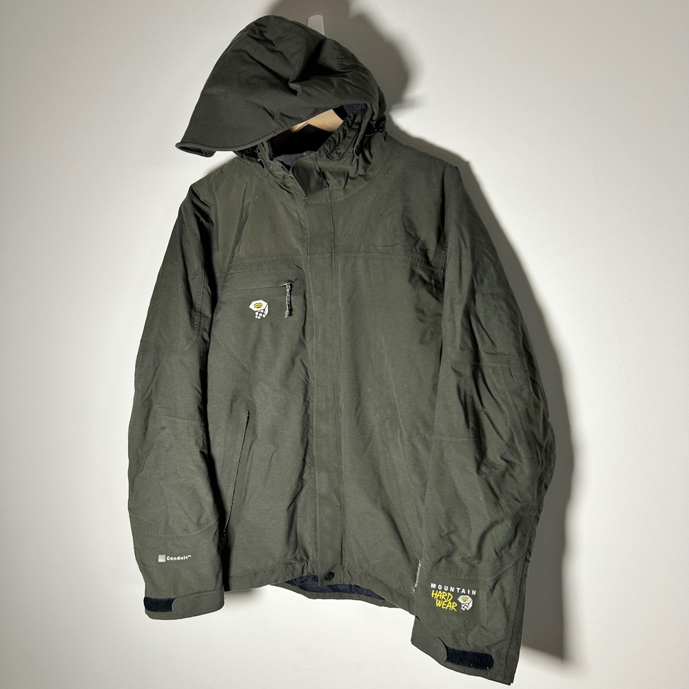 Mountain Hardwear Conduit Jacket Mens Medium Green Insulated Hooded OM1237